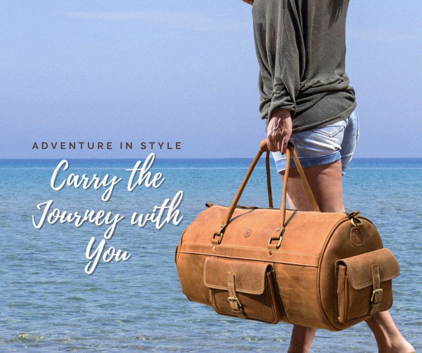 Aaron Leather Goods - Leather Travel Duffle Bag