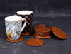 Cannes Leather Coaster - Cinnamon Brown - Aaron Leather Goods