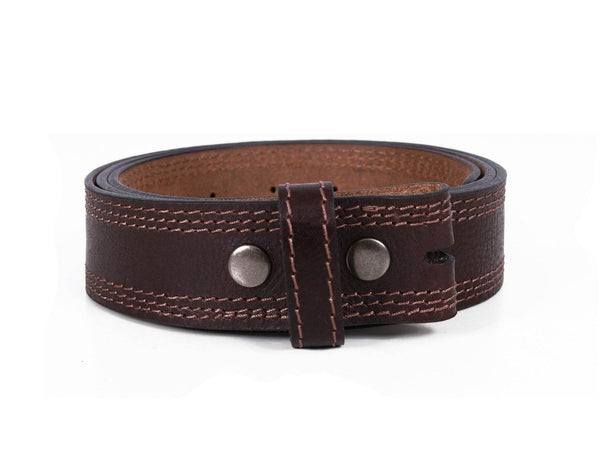 Fontana Leather Belt - Walnut Brown - Aaron Leather Goods