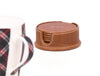 Cannes Leather Coaster - Cinnamon Brown - Aaron Leather Goods
