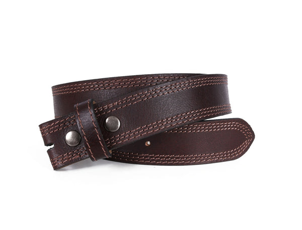 Fontana Leather Belt - Walnut Brown - Aaron Leather Goods