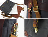 Prato Canvas Messenger Bag - Charcoal Grey - Aaron Leather Goods