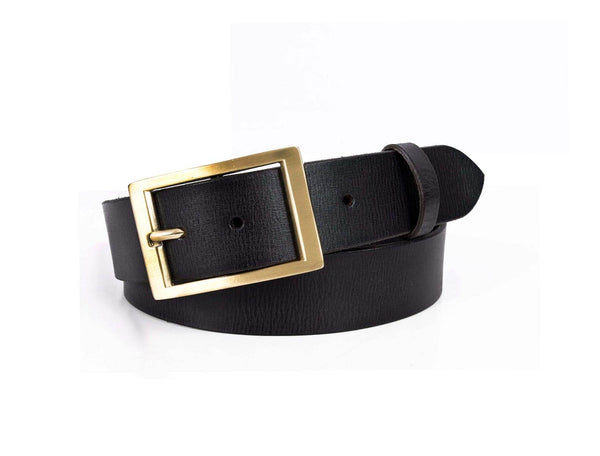 Tacoma Leather Belt - Black - Aaron Leather Goods