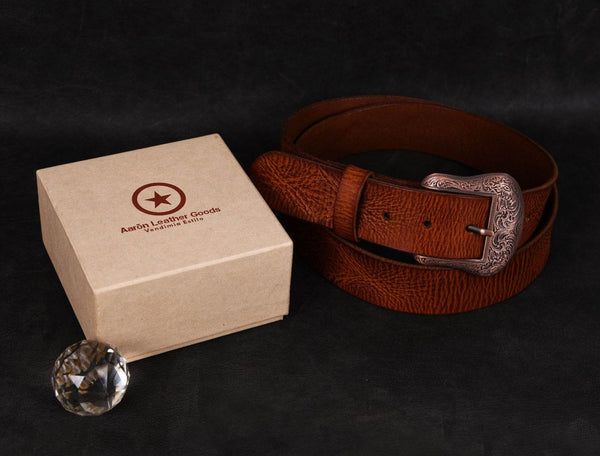 Irving Leather Belt - Brown - Aaron Leather Goods