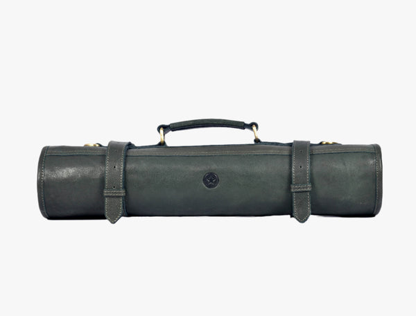 Tuscania Leather Knife Roll - Seaweed Green - Aaron Leather Goods
