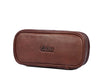 Aaron Reserve Leather Toiletry Bag for Men – Compact Travel Dopp Kit with Handle & Tartan Lining – Premium Brown Grain Leather - Aaron Leather Goods