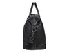 Black Full-Grain Leather Duffle Bag with White Stitching – Handmade Travel Weekender by Aaron Leather Goods"