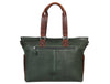 Vintage Green & Brown Leather Shoulder Bag for Women - Aaron Leather Goods