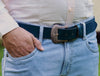 Irving Leather Belt - Blue - Aaron Leather Goods