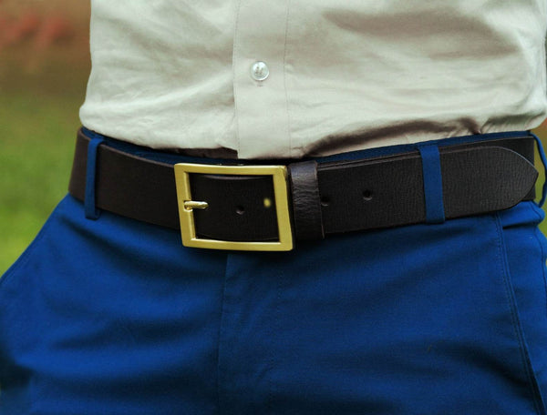 Tacoma Leather Belt - Black - Aaron Leather Goods
