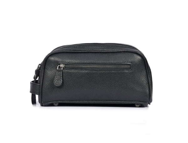 Amethyst Glow Leather Toiletry Bag - Black - Aaron Leather Goods