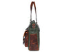 Vintage Green & Brown Leather Shoulder Bag for Women - Aaron Leather Goods