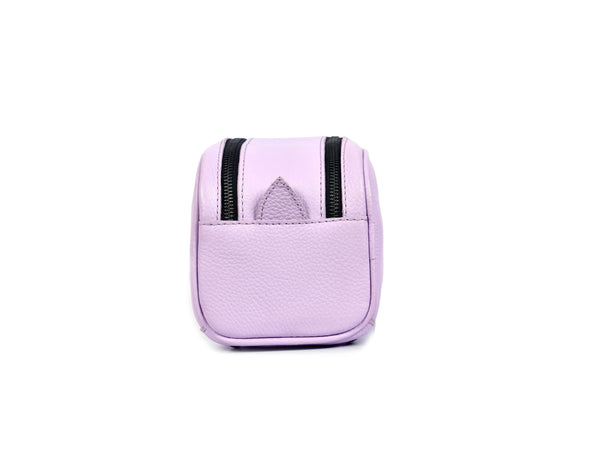 Amethyst Glow Leather Toiletry Bag - Lavender - Aaron Leather Goods