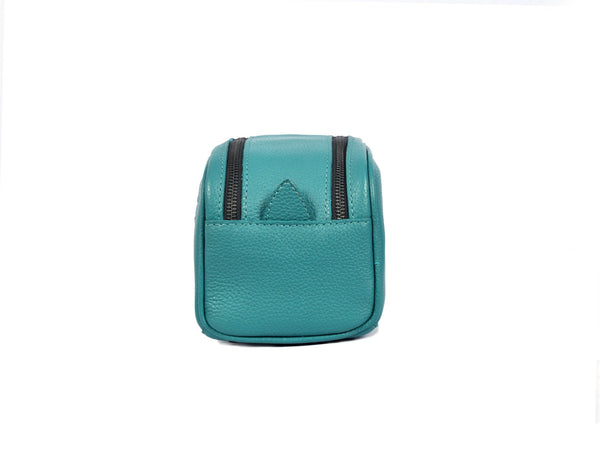 Amethyst Glow Leather Toiletry Bag - Teal - Aaron Leather Goods