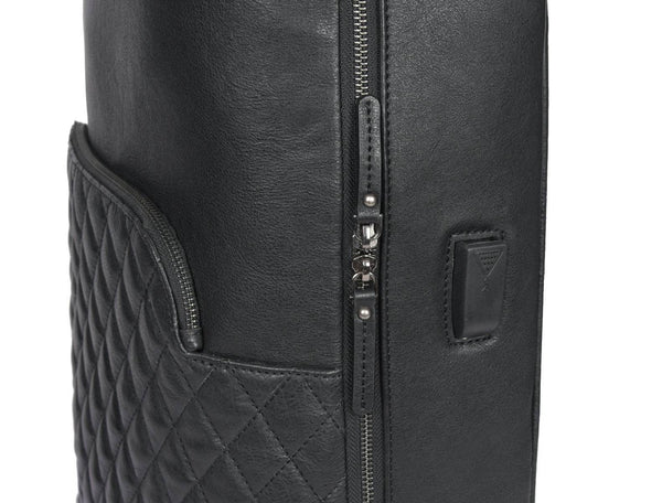 Atria Upcycled Leather Trolley Bag - Black - Aaron Leather Goods