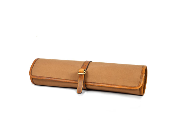 Vintage Leather & Canvas Knife Roll – Premium Chef's Knife Storage Bag - Aaron Leather Goods