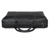 Black Full-Grain Leather Duffle Bag with White Stitching – Handmade Travel Weekender by Aaron Leather Goods"