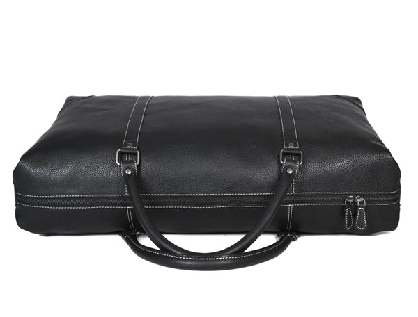 Handcrafted Black Leather Gym & Travel Duffle Bag - Aaron Leather Goods