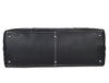 Black Full-Grain Leather Duffle Bag with White Stitching – Handmade Travel Weekender by Aaron Leather Goods"