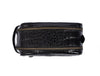 Aubrielle Leather Toiletry Bag - Black Croco - Aaron Leather Goods