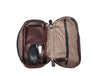 Aaron Reserve Leather Toiletry Bag for Men – Compact Travel Dopp Kit with Handle & Tartan Lining – Premium Brown Grain Leather - Aaron Leather Goods