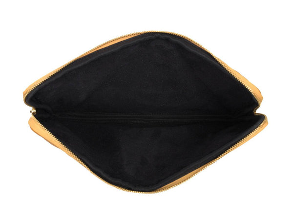 Ardentia Quilted Leather Mackbook Sleeve - Mustard - Aaron Leather Goods