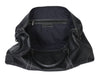 Black Full-Grain Leather Duffle Bag with White Stitching – Handmade Travel Weekender by Aaron Leather Goods"