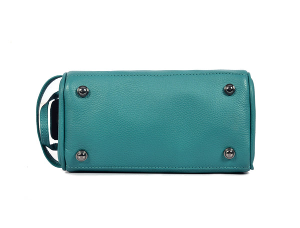 Amethyst Glow Leather Toiletry Bag - Teal - Aaron Leather Goods