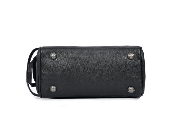 Amethyst Glow Leather Toiletry Bag - Black - Aaron Leather Goods