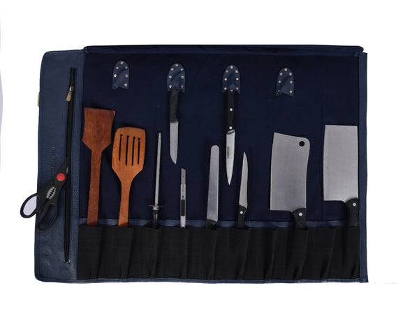 Malaga Canvas Knife Roll - Lavender - Aaron Leather Goods