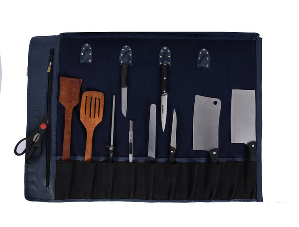 Malaga Canvas Knife Roll - Lavender - Aaron Leather Goods