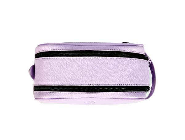 Amethyst Glow Leather Toiletry Bag - Lavender - Aaron Leather Goods