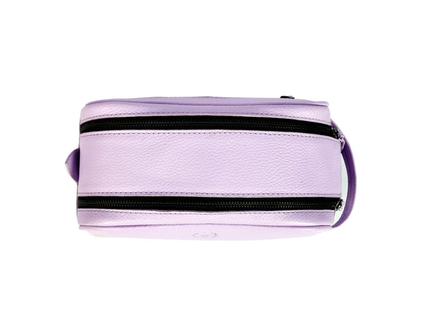 Amethyst Glow Leather Toiletry Bag - Lavender - Aaron Leather Goods