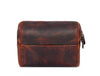 Aaron Reserve Vintage Leather Toiletry Bag for Men – Full-Grain Dual Tone Dopp Kit with Tartan Lining & Zipper Closure – Compact Travel Organizer (Model: LH-WB-176) - Aaron Leather Goods