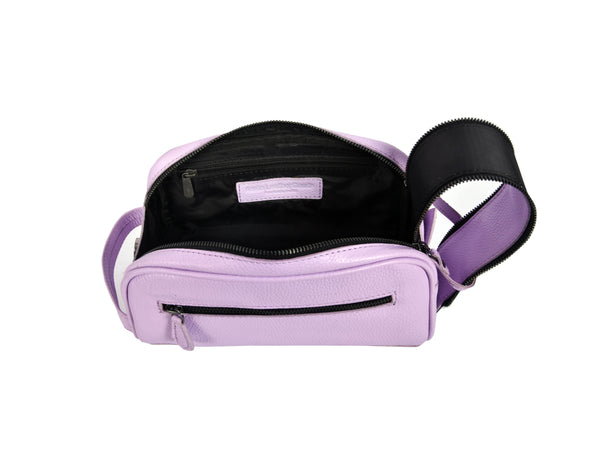Amethyst Glow Leather Toiletry Bag - Lavender - Aaron Leather Goods