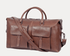 Handcrafted Leather Travel Duffle with Shoulder Strap - Aaron Leather Goods