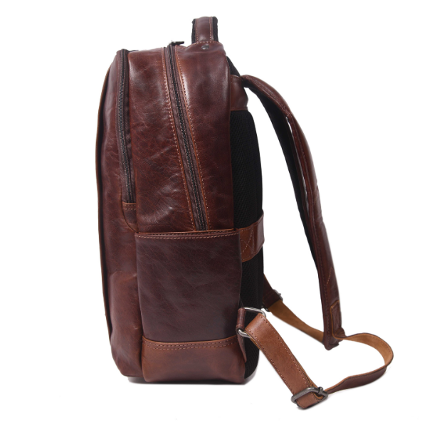 Alderway Brown Leather Commuter Backpack