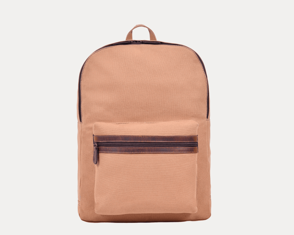 Premium Canvas Backpack with Leather Detailing – Durable Travel, School & Work Bag for Men & Women - Aaron Leather Goods