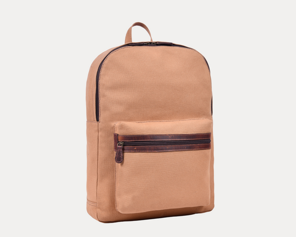 Premium Canvas Backpack with Leather Detailing – Durable Travel, School & Work Bag for Men & Women