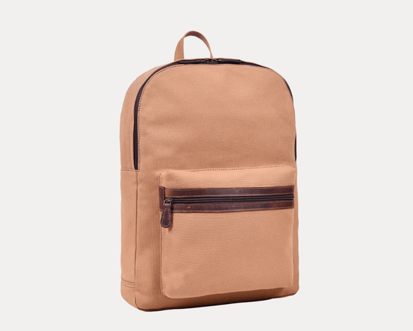 Premium Canvas Backpack with Leather Detailing – Durable Travel, School & Work Bag for Men & Women - Aaron Leather Goods