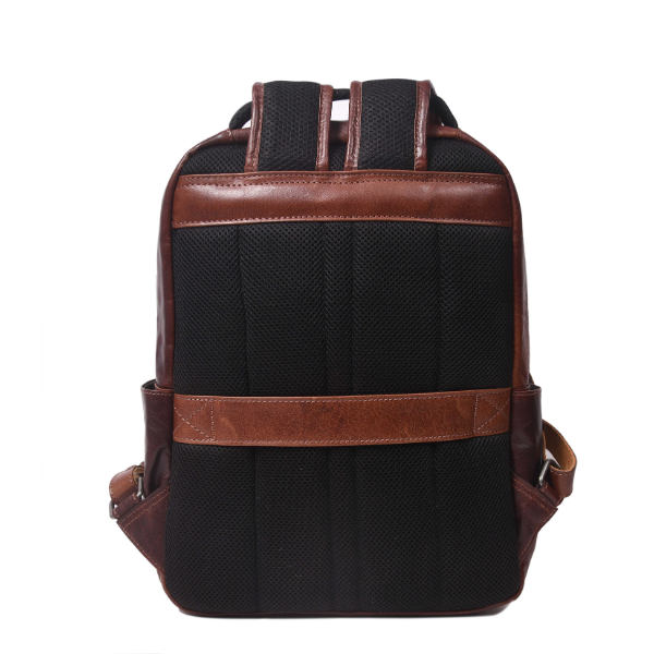 Alderway Brown Leather Commuter Backpack