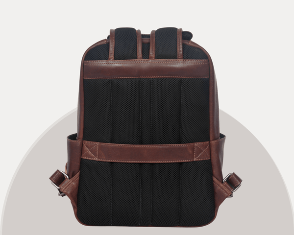 Premium Full-Grain Brown Leather Laptop Backpack – Stylish & Durable Travel Companion - Aaron Leather Goods