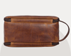 Buffalo Leather Dopp Kit for Men – Vintage Brown Toiletry Travel Bag with Dual Compartments | LH - WB - 185 by Aaron Leather Goods - Aaron Leather Goods