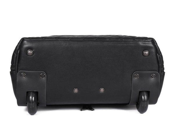 Atria Upcycled Leather Trolley Bag - Black - Aaron Leather Goods