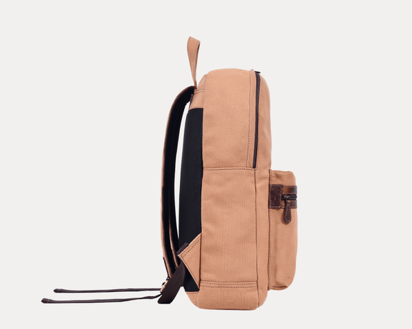 Premium Canvas Backpack with Leather Detailing – Durable Travel, School & Work Bag for Men & Women - Aaron Leather Goods