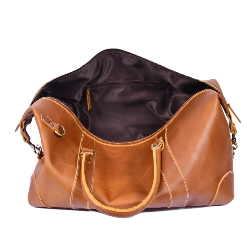 Vintage Style Full-Grain Leather Duffle Bag for Travel & Gym - Aaron Leather Goods