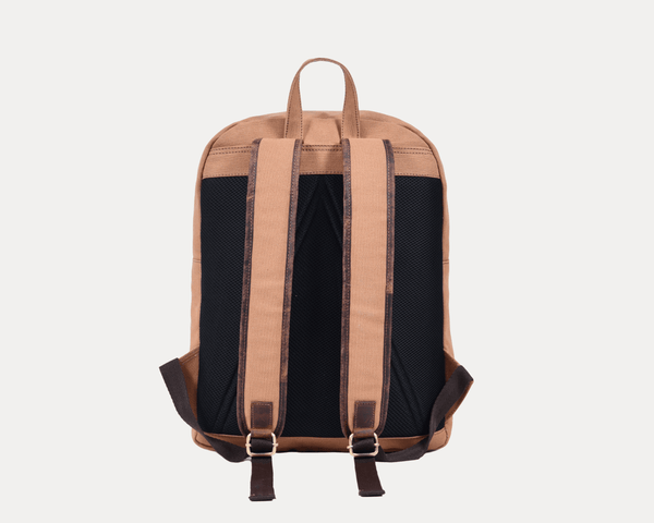 Premium Canvas Backpack with Leather Detailing – Durable Travel, School & Work Bag for Men & Women - Aaron Leather Goods