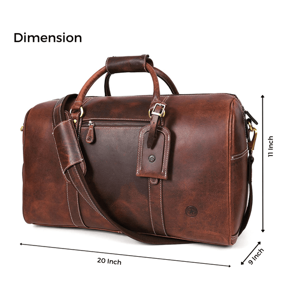 Leather Travel Duffel Bag: Versatile Father's Day Gift - Aaron Leather Goods - Aaron Leather Goods