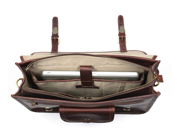 Ancona Leather Office Bag 18" - Vintage Brown