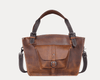 Handmade Vintage Leather Tote Bag for Women – Rustic Satchel Shoulder Handbag with Crossbody Strap & Detachable Pouch – Stylish Work & Travel Laptop Bag - Aaron Leather Goods